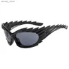 Óculos de sol XJIAEA Glasses de sol Mulheres 2024 Designer Y2K steampunk Wing Shape Mens Sun Glasses