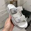 Sandálias femininas plataforma saltos de sapatilhas designer 2 tiras de lona listrada slides ladies sapato de praia 24sss verão calçada casual meninas mulas chinelos de lazer