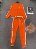 Designer Brand Womens Suit Set Track Studile La sua Spinger Orange Sport Sport Pullover Cotton Classic lettera Pachwork Geometry Black White Panantri Jogger