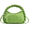 Design de luxo Mulheres hobo plissado saco de bolsa colorido de coloração de coloração pequena bolsa pequena e bolsa bolsa de ombro hobos Bolso 240329