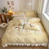 Bettwäsche Sets Chic 2024 Solid White Duvet Cover Set luxuriöser ultra-weicher Baumwollbettwäsche perfekt für stilvolle Mädchenschlafzimmer