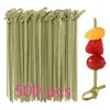 Tools 500pcs 12cm Disposable Bamboo Knot Stick Skewers Cocktail Picks Fruit Forks Barbeque Party Decoration Bar Tool