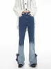 Frauen Jeans Y2K 2000er Jahre Bug Fork Rüfel Gradient Farbe hohe Taille Flare Hose Frühling Herbst Süße alle passen passpattigen Mädchen Kleidung