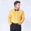 Men's Dress Shirts 2024 Spring/Autumn 57-115kg Plus Size French Bow Tie Shirt Europe 6colors Swallow Collar Wedding Grooms Formal