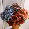 Decorative Flowers Simulated Rose Artificial 9-head Touch Valentine's El Wedding Home Party Road Guide Flower Arrangement Background Deco