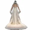 mmq M97 Lg Pearls Wedding Veil Lace Frs Off-White 1 Tier Royal Cathedral Bridal Veils with Comb woman Wedding Accories V7QA#