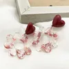 dangle earrings vogallery Flower for Women Fashion Jewelry 2024 Red Blue Acrylic Resin Statement Big Heart Accessories