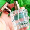 Storage Bottles 30ml Crystal Glass Empty Spray Perfume Bottle Color T-shaped Cover Square 100PCS/LOT