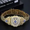 Sunspicems Chic Morocco Caftan Belt for Women Color Color Arabian Taist Chain Crystal Bride Wedding Bielry Body 240412