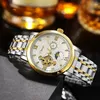 Wristwatches Tourbillon Hollow R Phase Mechanical Watch For Men Casual Waterproof Glow-in-the-dark Sports