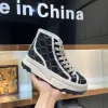 High-Top-Loafer Sneakers Canvas Schuhe Designer Schuhe Vintage Klassische Straßenschuhe Leder Patchwork gedrucktes Muster mit Kiste gestrickt