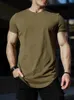 T-shirt Muscle Fitness Mens Summer Athleisure Workout Sheeve T-shirt de haute qualité T-shirt T-shirt Gym Sport Shirts 240416