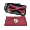 High End Wedding, Groom, Best Man, Wine Red British Bow, Solid Color Men's Bow Tie, Formal Suit Trend
