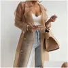 Womens Jackets Women Organza See Though Sunsn Long Sleeve Trench Summer Autumn Fashion Double Breasted Coat With Belted Tops Drop Deli Otsqn