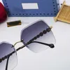 Çerçevesiz Gözlük Altın Metal Çerçeve Güneş Gözlüğü Kadınlar İçin Erkekler Polygon Anti-Blu-ışını renk değişikliği net optik lensler kutu ile lüks tasarımcı gölgeleme gözlükleri