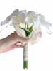 Ayicuthia Real Touch Ivory Calla Lily Wand para a dama de honra FR GIRLA MINI FR FRINHA DE WAND WAND CASAMENTO BRIDAL S28 E55E#