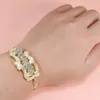 Aangepaste naam Boerbakken Twee toon Gold vergulde roestvrij staal 18K Personaliseerde armbanden voor vrouwen Fashion Jewelry 240416