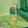 Bottiglie d'acqua Resistente al calore vetro a doppia parete con filtro Separazione del tè tazza di bidoni del bicchiere da tè da viaggio