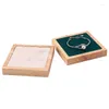 Jewelry Pouches Fashionable Solid Wooden Tray Bracelet Beige And Black Squared Counter Display Trays Prop