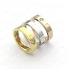 Three Diamond Luxury Love Ring Zirkonia Designer Sieraden 18K GOUD GOLDE Wedding geheel Verstelbaar met verpakkingsdoos2646