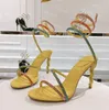 Margot Sandal Heels Designer Rene Caovilla Sandals Luxury Women Snake Sandals Twining Sandals de alta qualidade Cleo