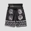 Men's new fashion letter print swim shorts casual loose sports men's golf summer drawstring striped beach pants High street trend hip hop best-selling shorts D16