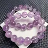 Braccialetti Link 15mm Bracciale per capelli viola naturale Donne Women Fashion Healing Crystal Round Beads Lovers Strand Jewelry
