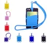Universal Cell Phone Lanyard Card Holder Silicone Wallet Case Credit ID Card Bag Holder Pocket Wallet Card Holder With Lanyard For5813857