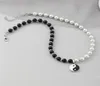 Chokers Round Pearl Beads Yin Yang Taichi Pendant Stainless Steel Chain Unisex Necklace Couple Jewelry Women Mens4532947