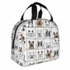 cute Puppy French Bulldog Lunch Bag Warm Cooler Thermal Insulated Lunch Box for Student School Work Picnic Food Tote Bags W48R#