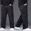 Men's Jeans Denim For Men Plus Size 48 50 300KG Casual Fashion Business Pants Elastic Loose Straight Long Large 5XL 6XL 7XL