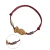 Länk armband naturlig charm fisktråd armband bomullshandgjorda handgjorda smycken elegant flätat unikt rep för flickor f0s4