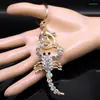 Keychains Full Crystal Scorpion Shiny Metal Keychain Women Alloy Rhinestone Key Chain Ladies Bag Car Accessories Keyring Jewerly K9252S04