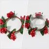 Decorative Flowers 5 Pcs Xmas Ornament Rings Napkin Berry Iron Wire Christmas Party