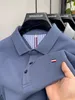 High-end zomerse heren met korte mouwen van hoge kwaliteit revers trendy polot shirt modieus geborduurde zakelijke zakelijke Koreaanse tops 240416