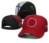 Top F1 Racing Motorcycle Hats Team Mercedes-Benz-AMG Marshmello Mens en Dames Sport Ball Hat gemonteerd luxe merk Fashion Mesh Cap Youth Trucker Caps