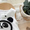 Rompers Milan Cel 2024 Summer Baby Clothes Hollow Out Girls Rompers Söta Panda Boys Jumpsuits L410