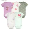 Rompers 5pcs / lot baby-bodys de mode fille coton nouveau-né bébé garçon bébé corps bébé saut de combinaison ropa bebe l410