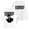 Herrtröjor beyonce cowboy carter sweatshirt man kvinna harajuku rund hals långärmad överdimensionerad hoodie fans gåva