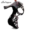 Chaussures de danse Ladingwu femmes salsa salsa fête latin grande petite stratone brillant noir satin cuba talon 9cm