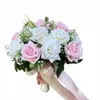 Bouquet de mariage Bride Bridesmaid Acles de mariage Ribb Silk Rises artificielles tenant FRS Bride Mariage Bouquet Favors W2mo #