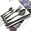 Dinnerware Sets Drmfiy Western Vintage Black Set Mirror Stainless Steel Flatware 16pcs Knife Fork Spoon Cutlery Royal Tableware