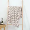Towel 1pc 70 140cm Terry Bath/Beach Or Face Japanese Grey Stripe Cotton Adult Bathroom Washcloth For El Home Textile