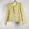 Giacche da donna Donne giacca gialla a maniche lunghe in tweed giallo corea primavera sciolta