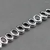 Bracelets de liaison couleur argent simple noir zircon bracelet de santé bijoux de mode pour femmes box gratuite sl93