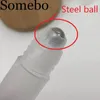 Bottiglie di stoccaggio glassata rotolo di olio essenziale di plastica vuota su fiale di bottiglia con sfera per rulli in metallo in acciaio inossidabile per aromaterap del profumo