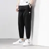 Pantaloni da uomo estate cotone allungamento della caviglia uomini casual uomini sottili cargo elastico elastico in vita sciolto harem hip hop jogger pantaloni maschio maschio maschio