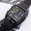 Polshorloges Humpbuck Modern Square Watch Classic Design Date Display Waterdichte verfijnd uurwerk