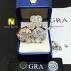 Полностью обледенение багет с бриллиантами модные хип -хоп кросс -кольцо Gra Vvs Moissanite Jewelry для мужчин