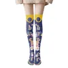 섹시 양말 새로운 유니콘 프린트 여성 스타킹 패션 섹시한 하이 튜브 귀여운 여자 무릎 스타킹 핑크 만화 나일론 실크 긴 양말 240416